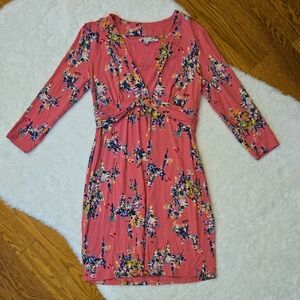 Boden Pink Floral 3/4 Sleeve Dress, Womens 8 Regular, Great Condition